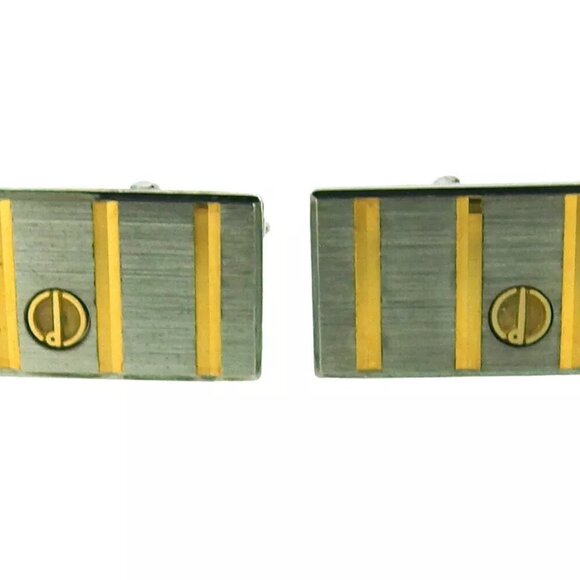 dunhill cuff d mark Silver & Gold Hardware Authentic Used - Picture 2 of 9